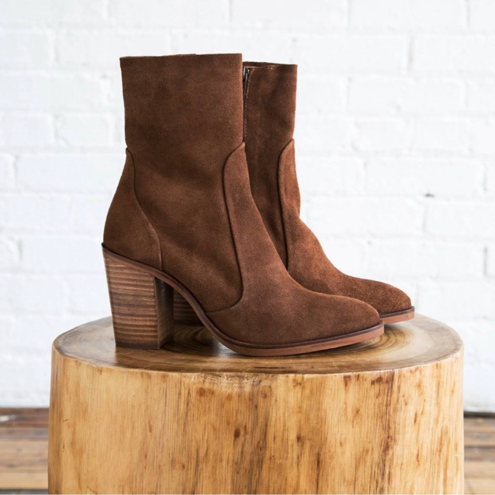 Brown Suede leather ankle boots